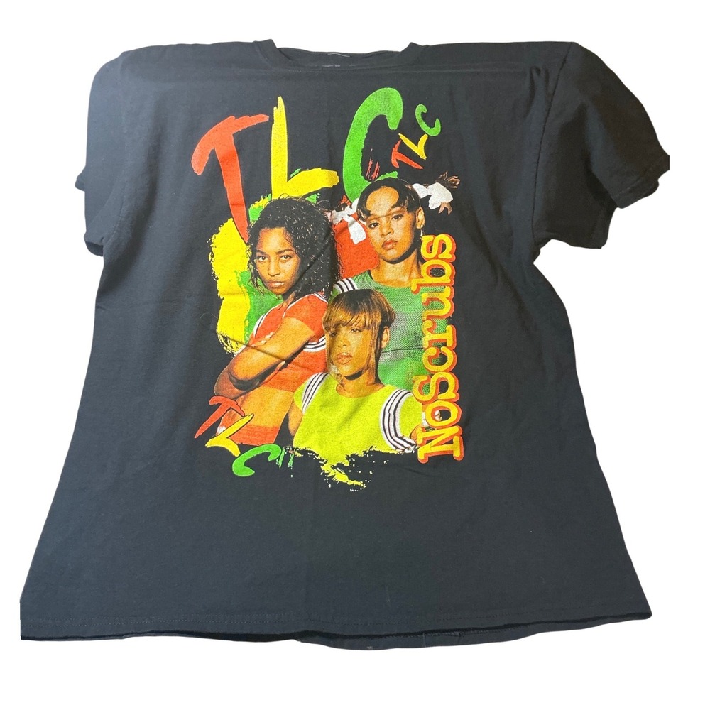 TLC No Scrubs Graphic T-Shirt Mens Large Black 90s R&B Music Merch 2021 Licensed